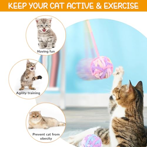 Qpets® Plush Cat Ball Toys Rattling Teasing with Built in Bell Colorful Woolen Sound Toy 9PCS Qpets® Plush Cat Ball Toys Rattling Teasing with Built in Bell Colorful Woolen Sound Toy 9PCS